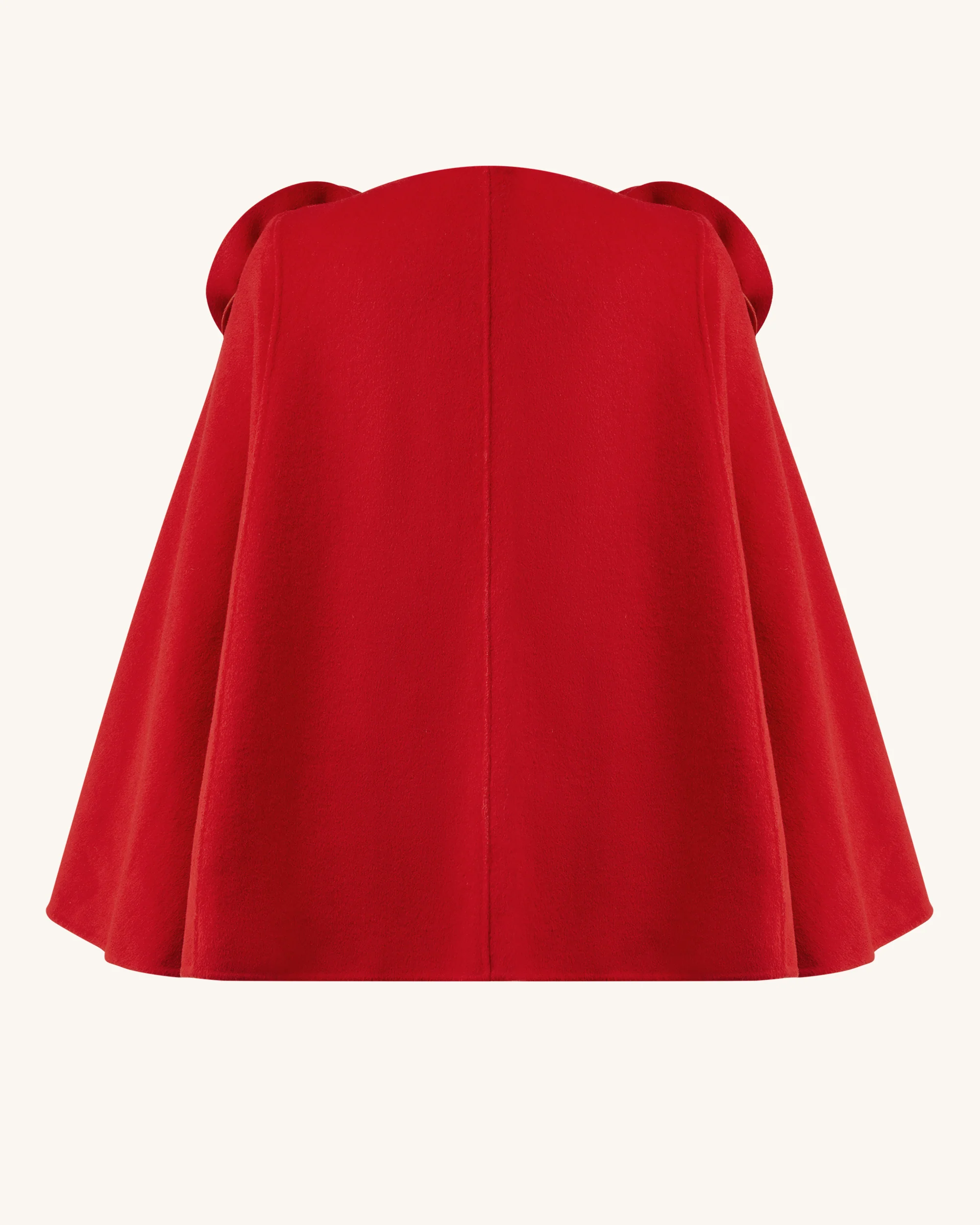 Cappotto Mantella Clara con Applicazioni Floreali - Rosso - Image 3