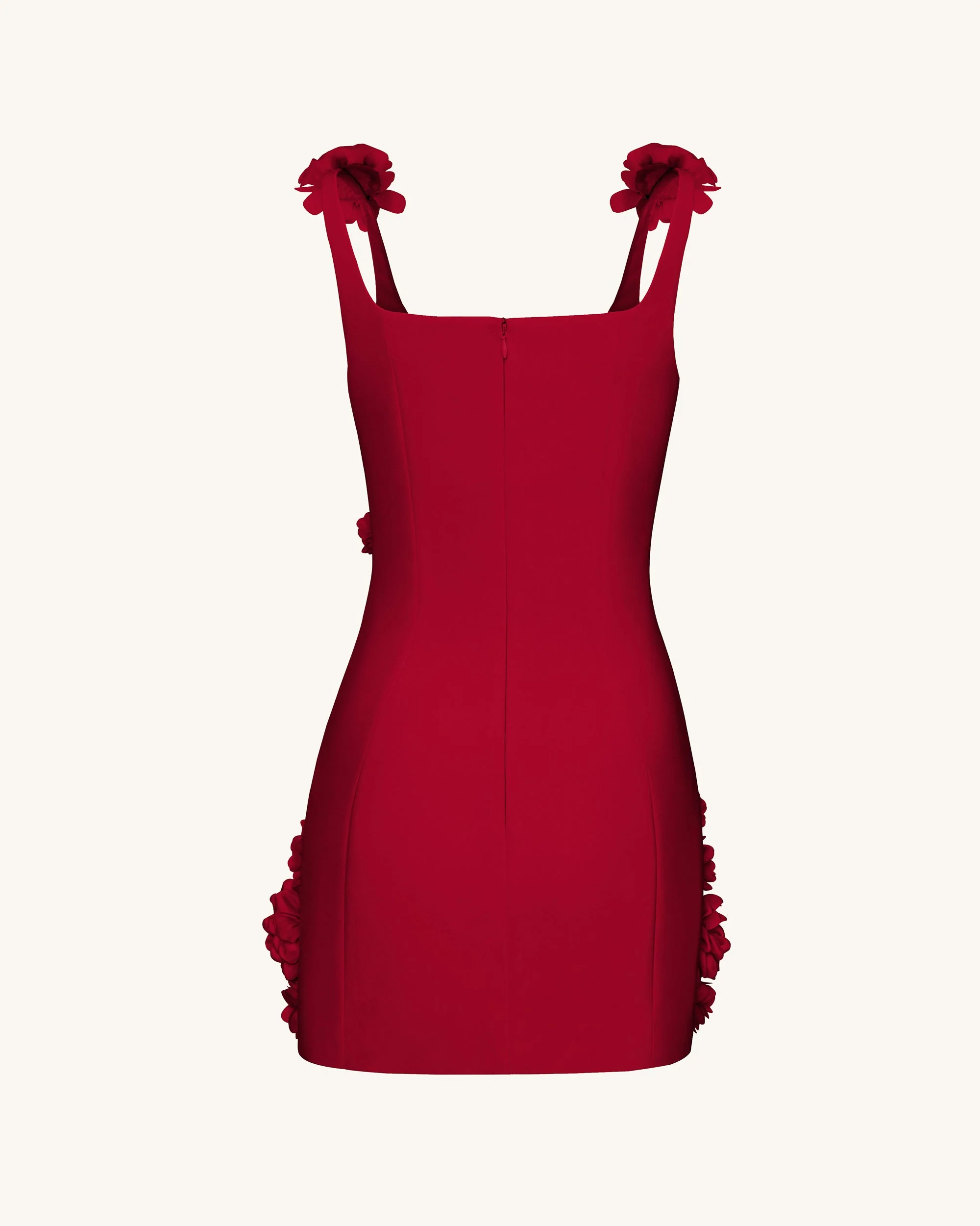 Elaina Mini Abito con Applicazioni a Rosetta - Rosso - Image 5