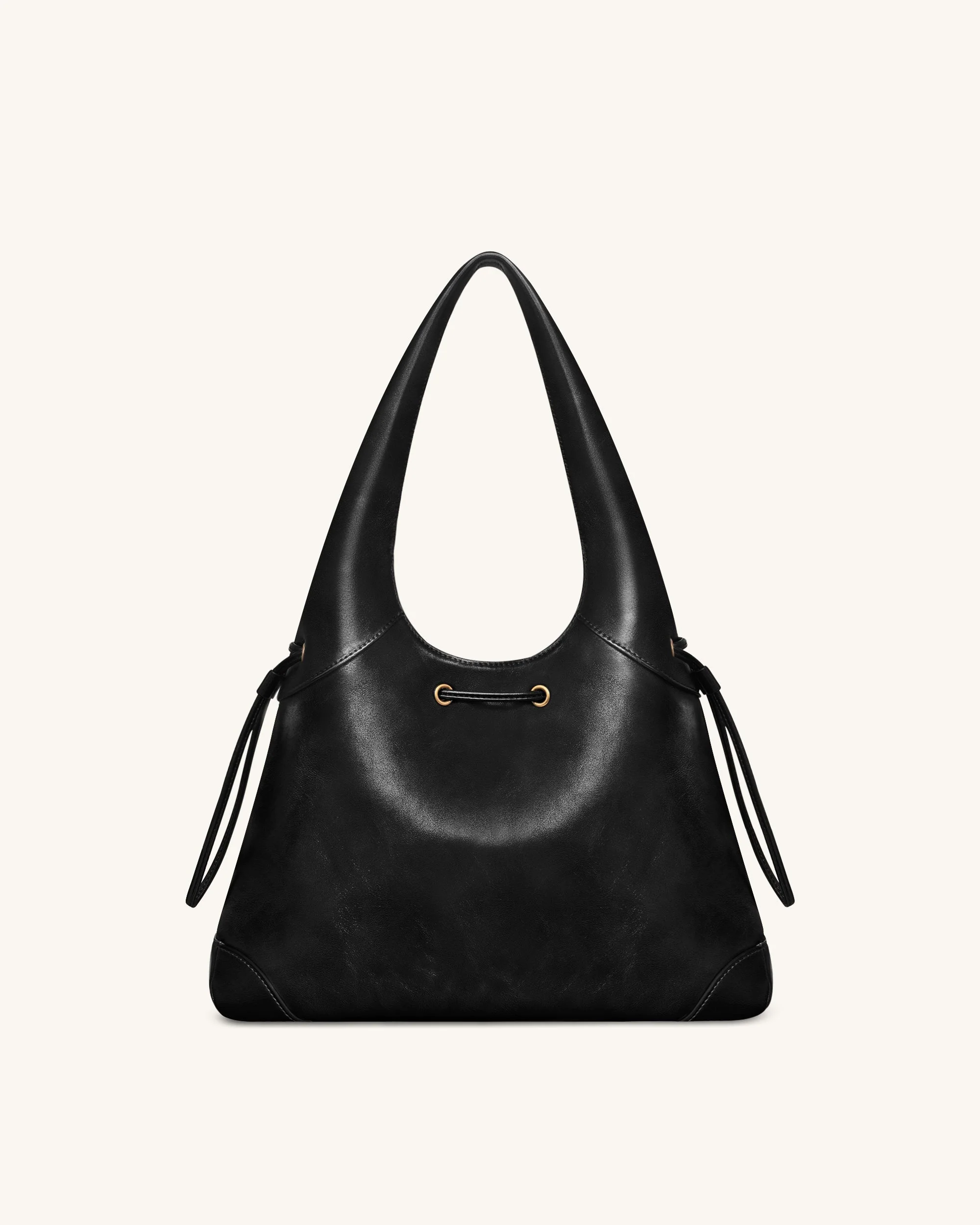 Borsa Hobo con coulisse Elara - Nero - Image 3