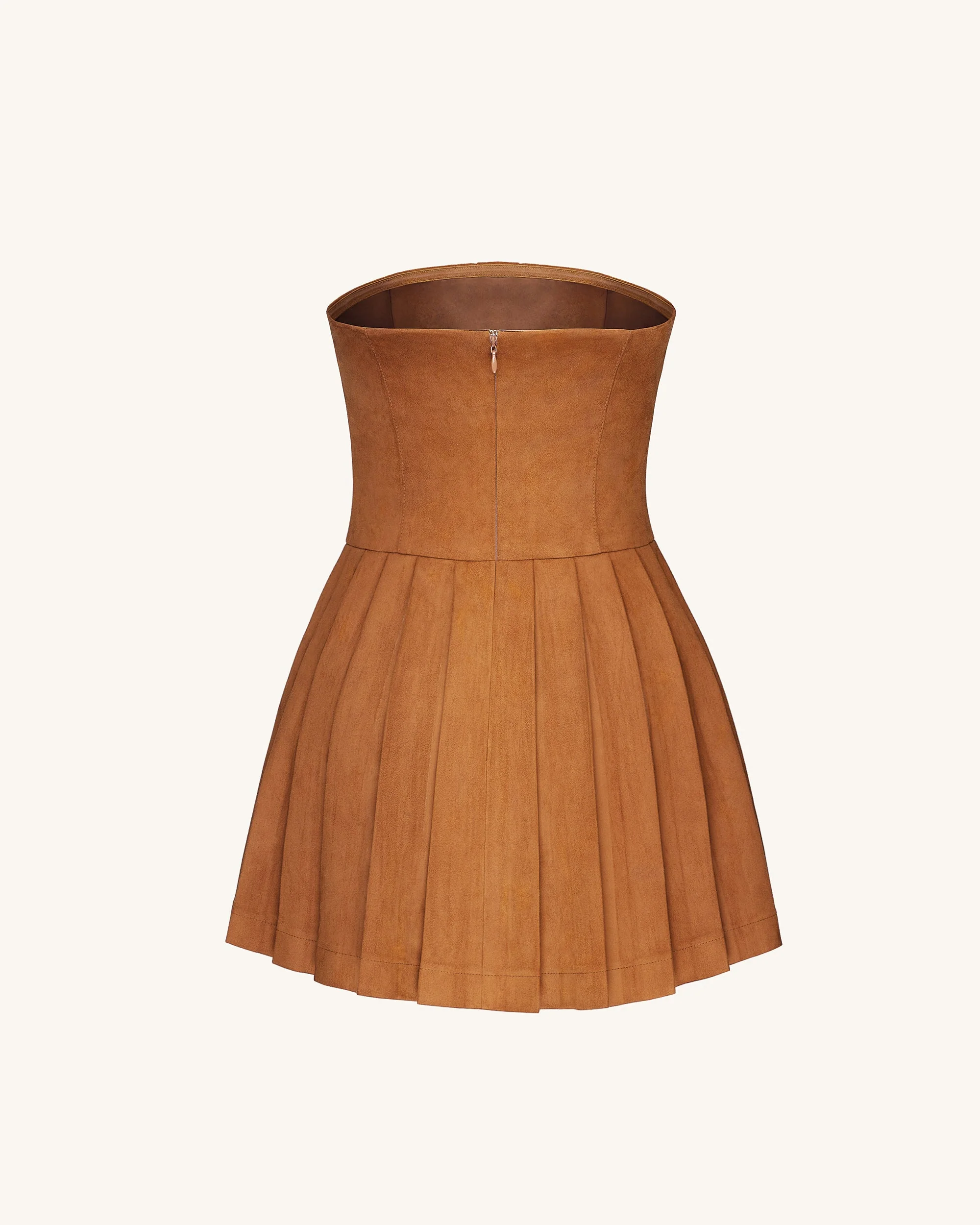 Ellie Abito in Velluto Plissettato - Caramello - Image 5
