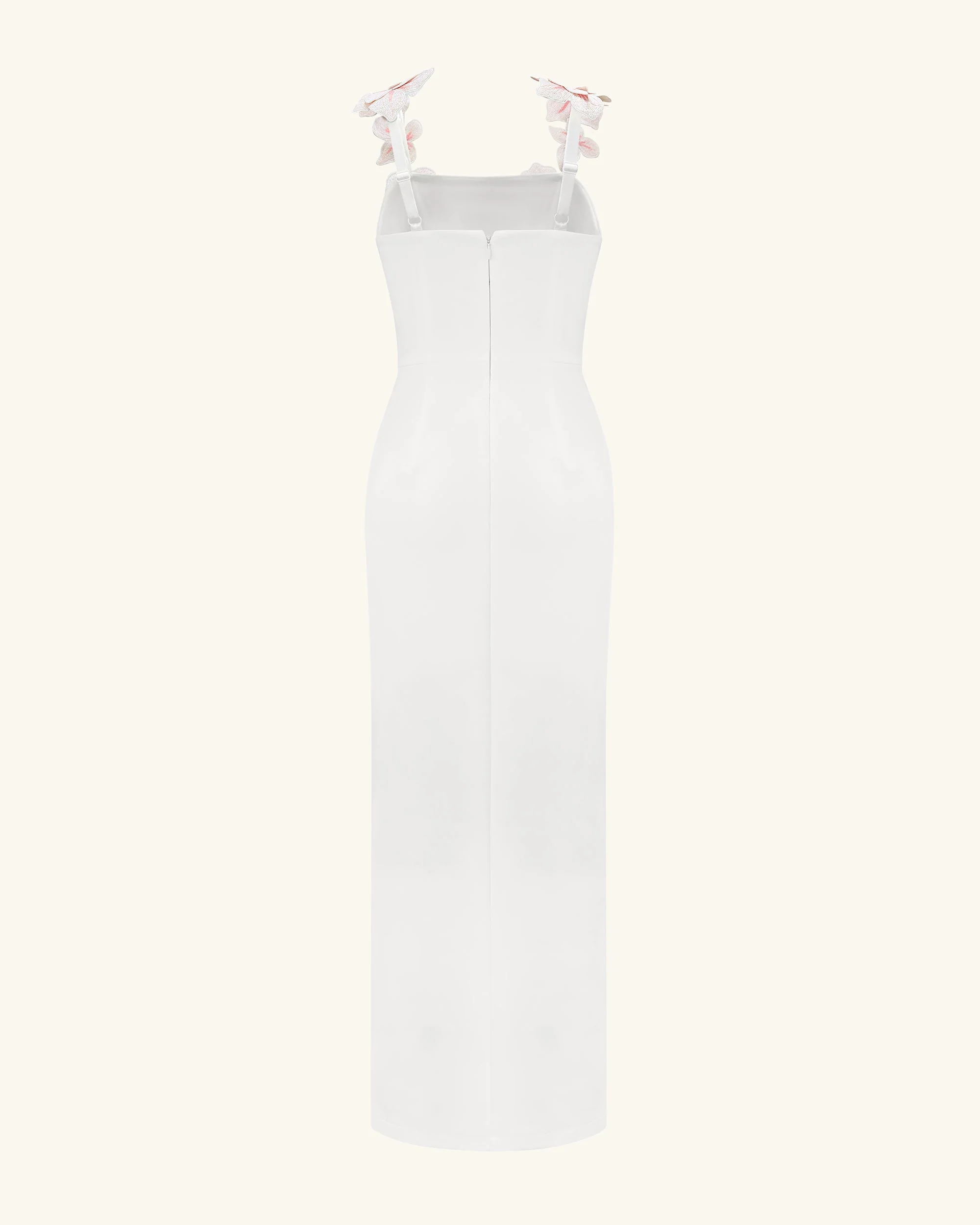 Abito Ricamato con Fiori - Bianco/Rosa - Image 4