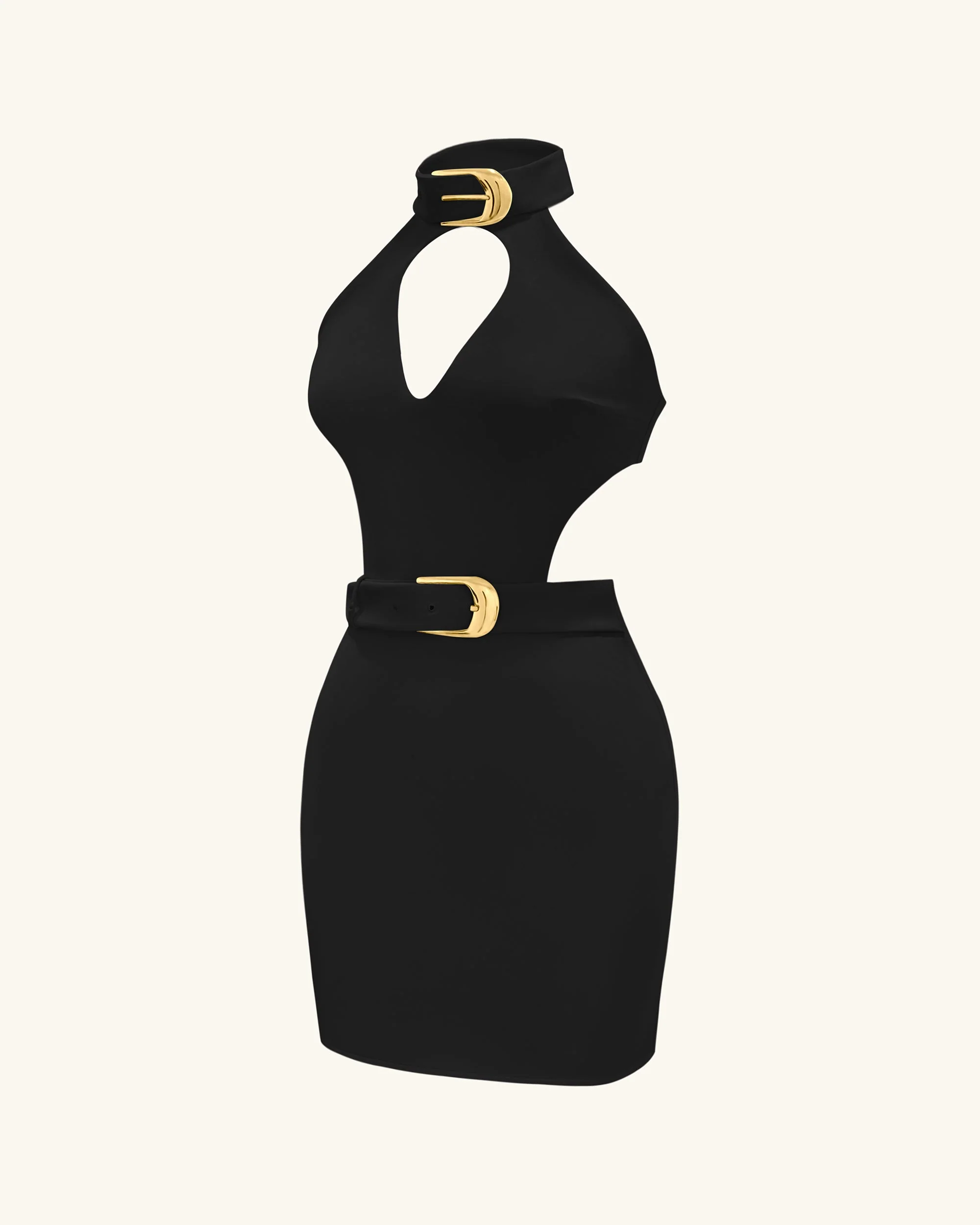 Gabriella Mini abito halter con cintura e cut-out - Nero - Image 3