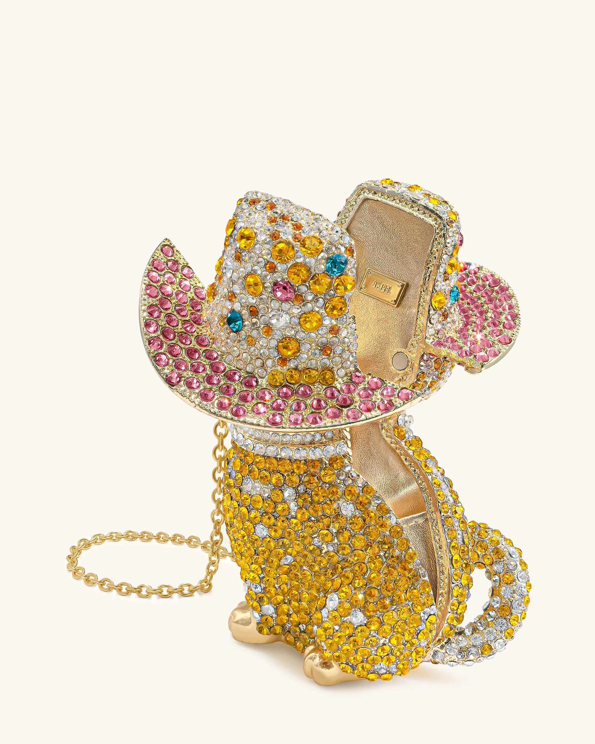 Pochette Glamour a Forma di Gatto - Oro Multicolore - Image 3