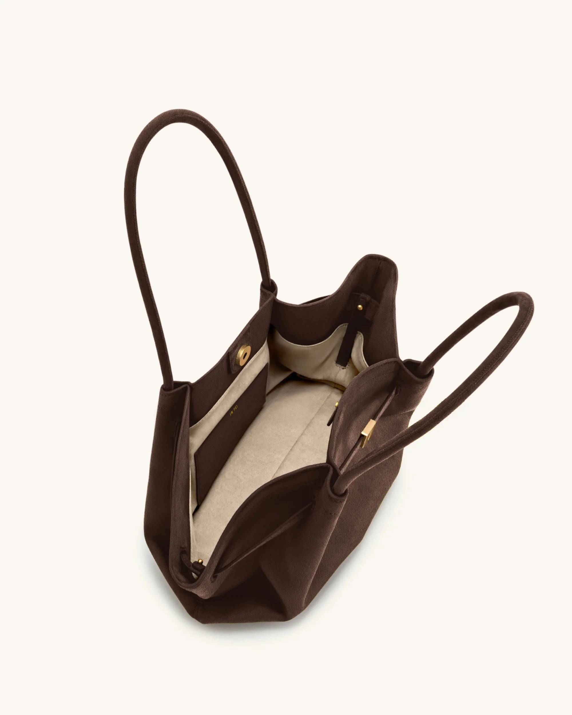 Hana Borsa Tote Ampia in Ecocamoscio - Marrone Scuro - Image 5