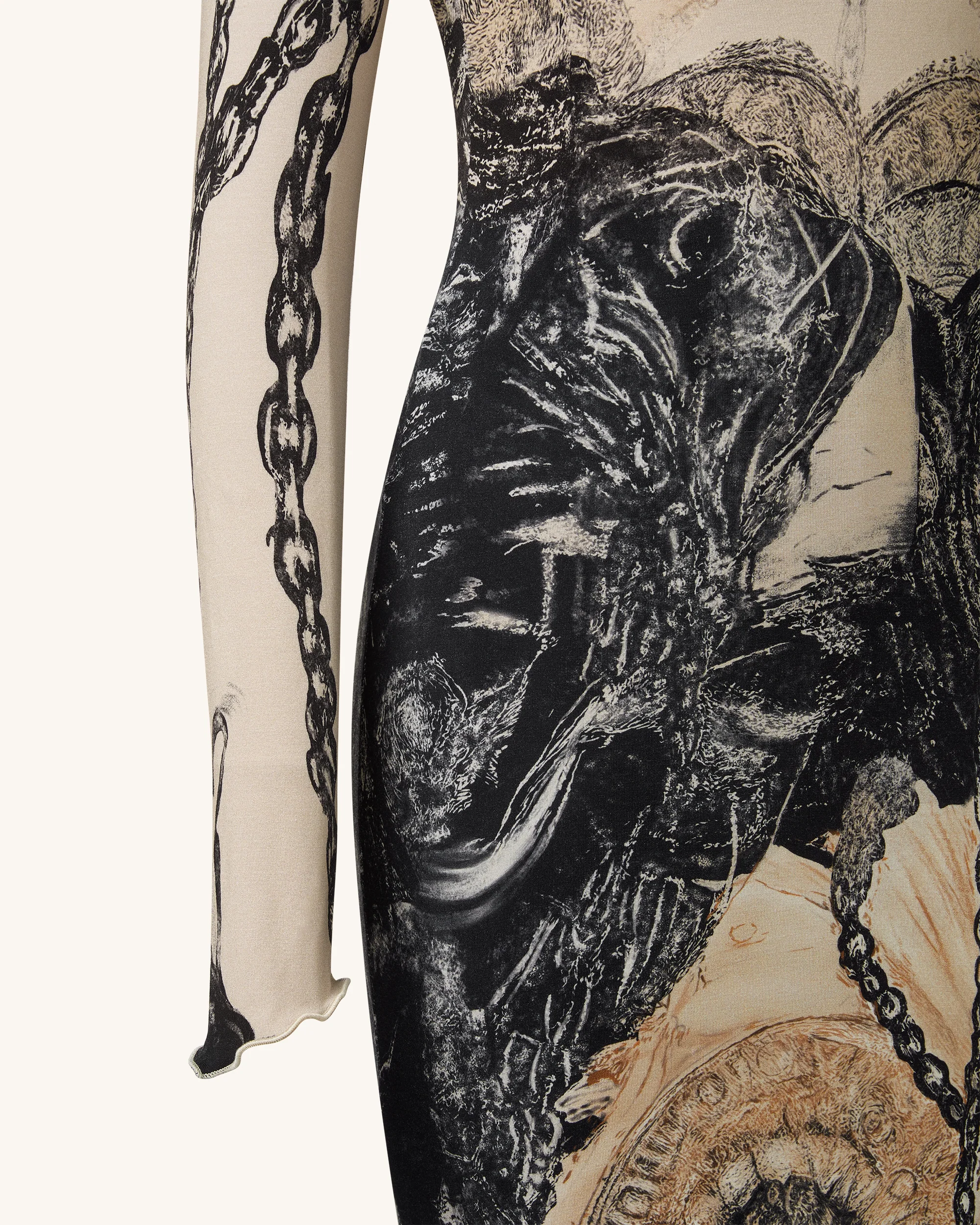 Isabella Abito con Stampa Vintage - Marrone e Nero - Image 6