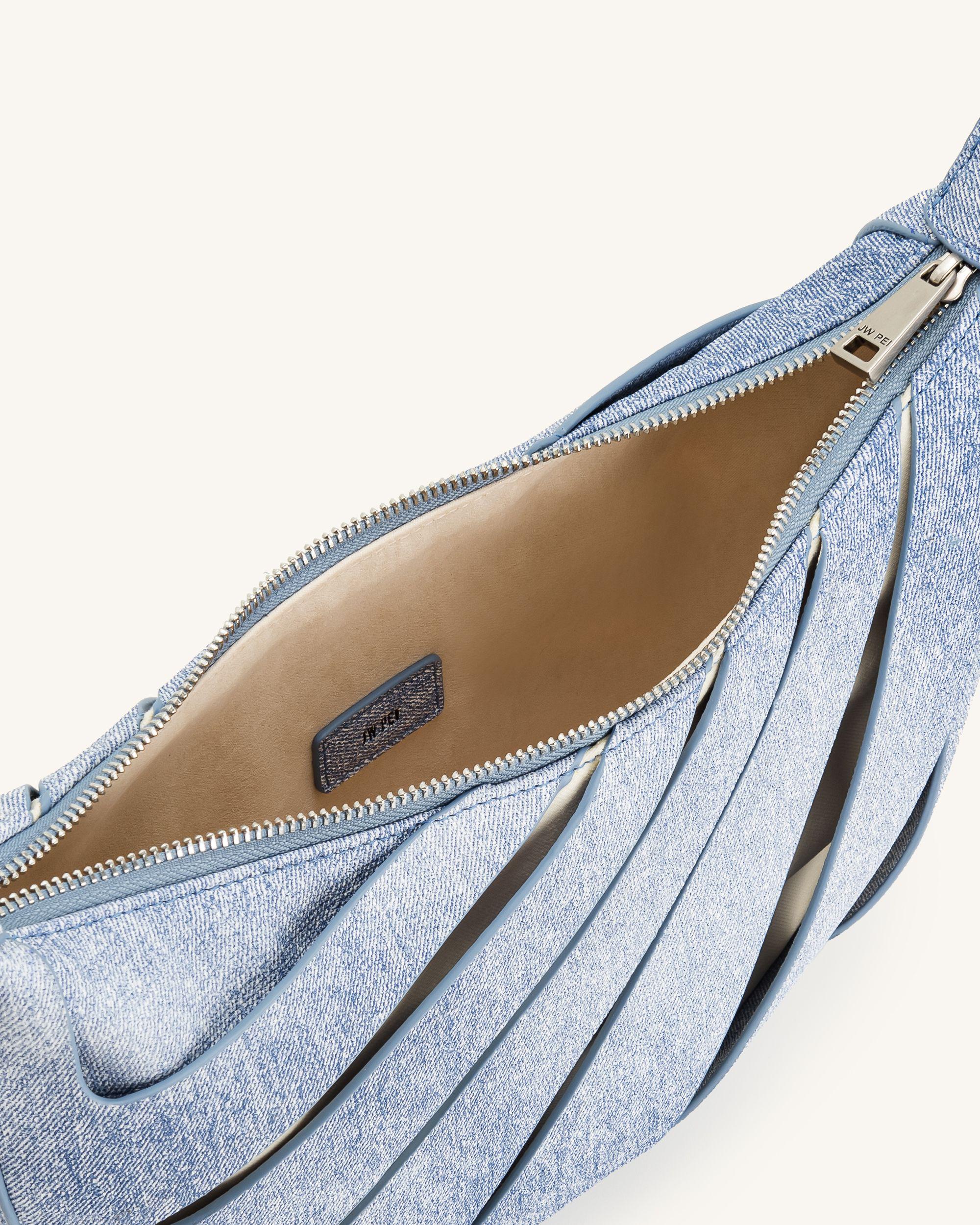 Borsa a tracolla Jana con lavorazione a traforo - Blu - Image 4