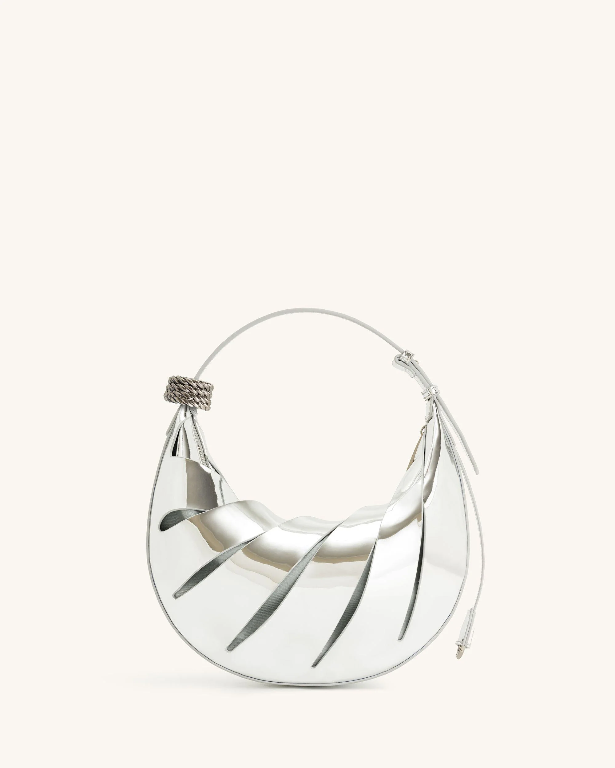 Borsa a tracolla Jana con lavorazione a traforo - Argento - Image 4