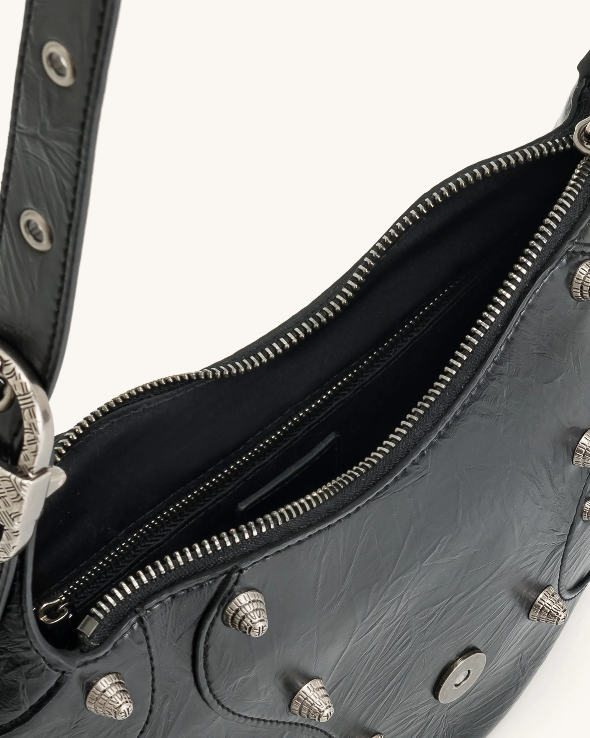 Tessa Borsa a Spalla Schiacciata - Nero - Image 5