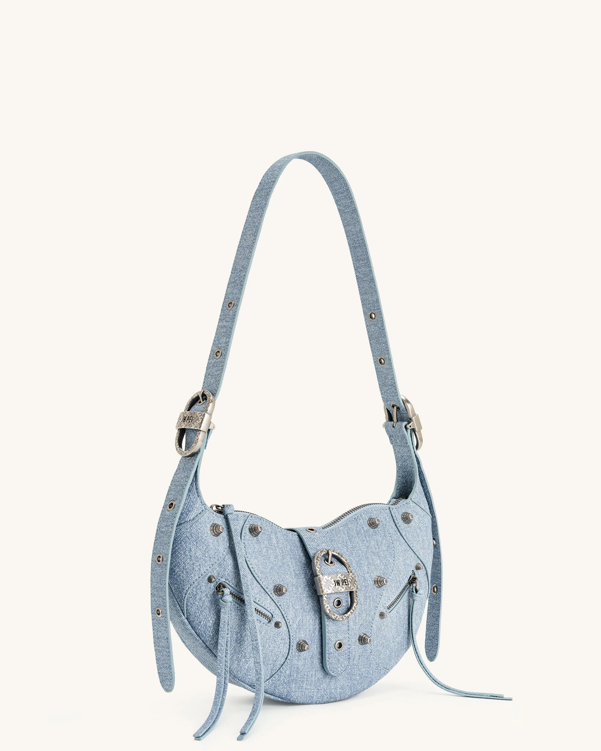 Borsa a tracolla in denim a rilievo Tessa - Blu - Image 3