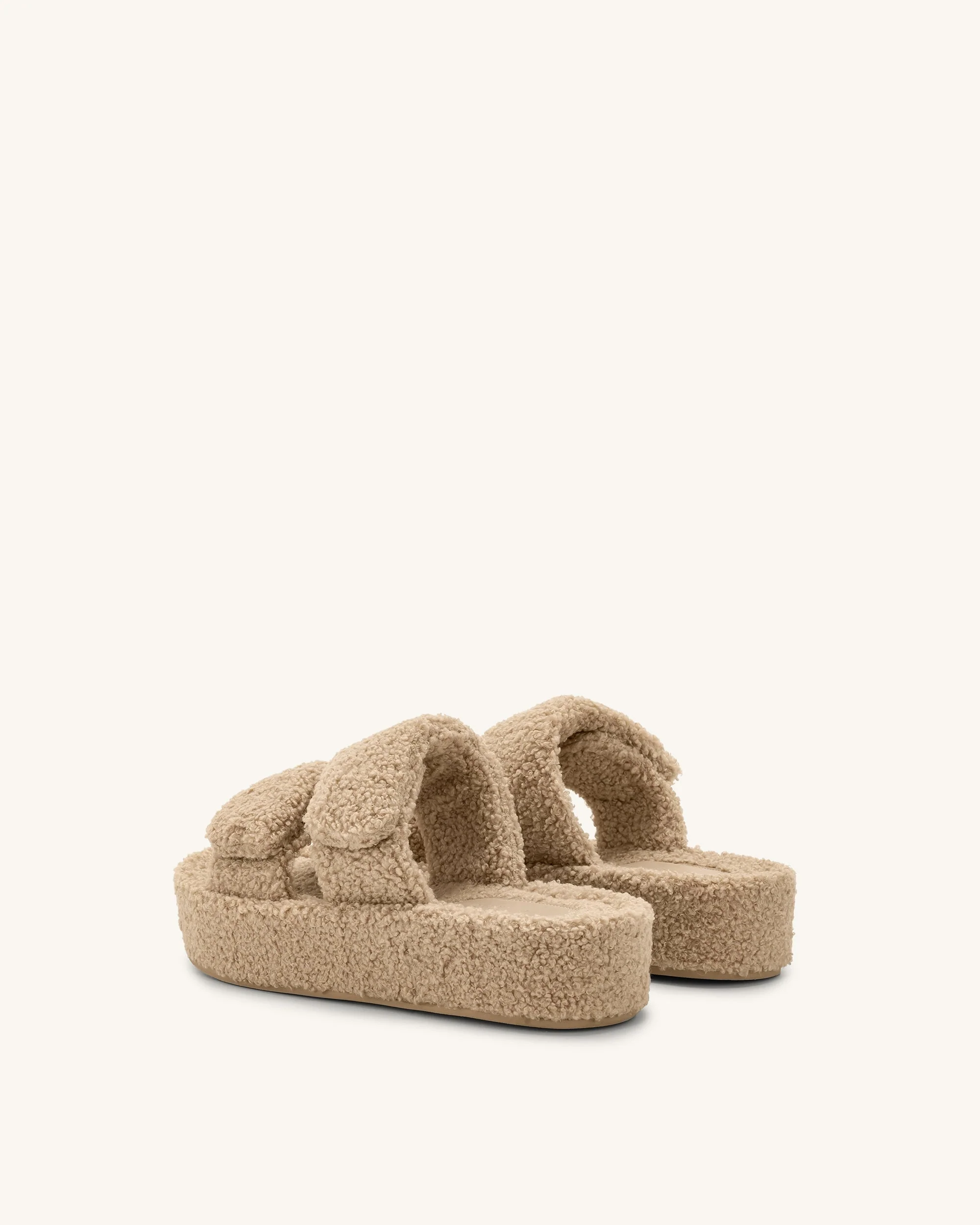 Lexi - Sandalo con Plateau in Ecopelliccia - Beige - Image 4