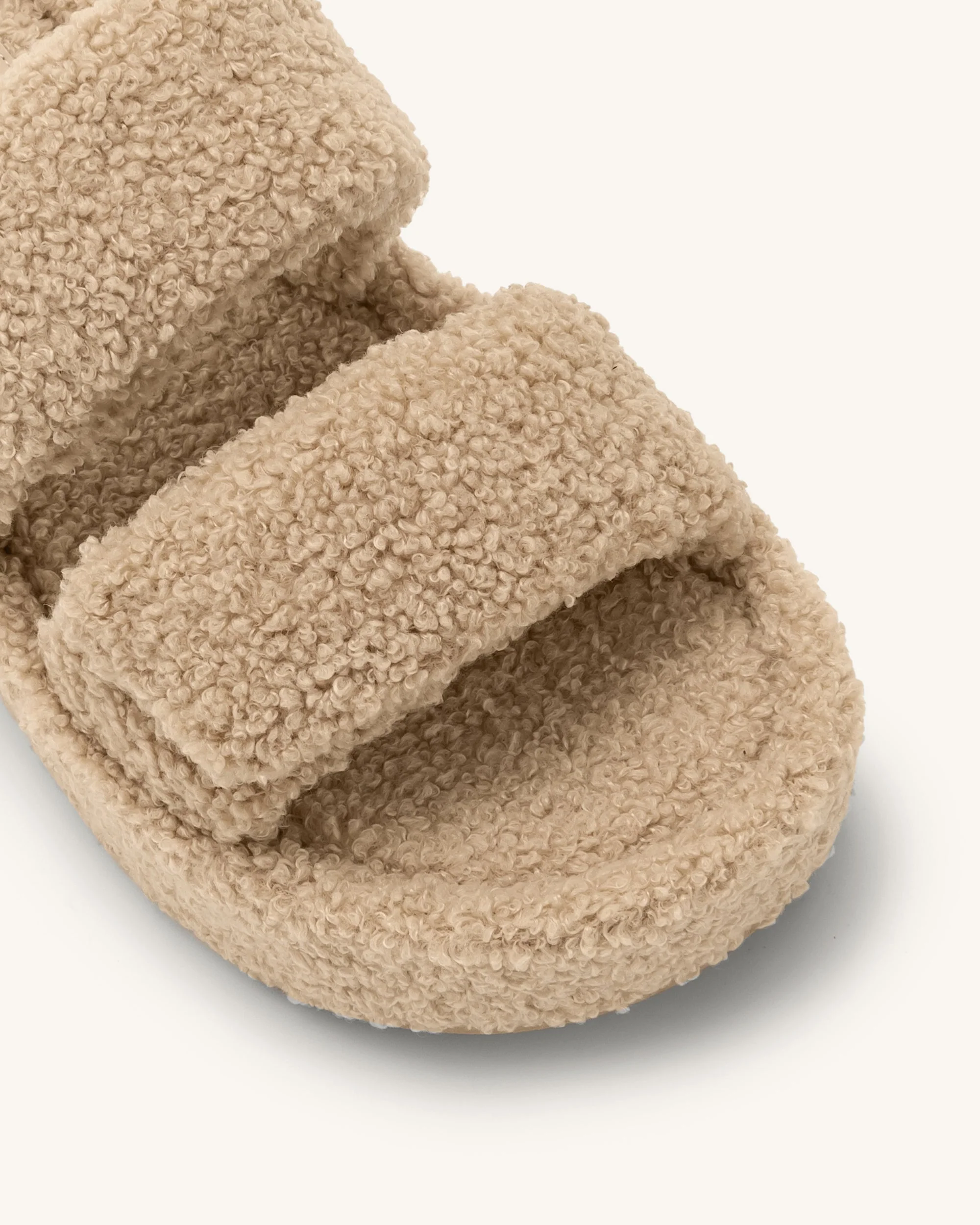 Lexi - Sandalo con Plateau in Ecopelliccia - Beige - Image 5