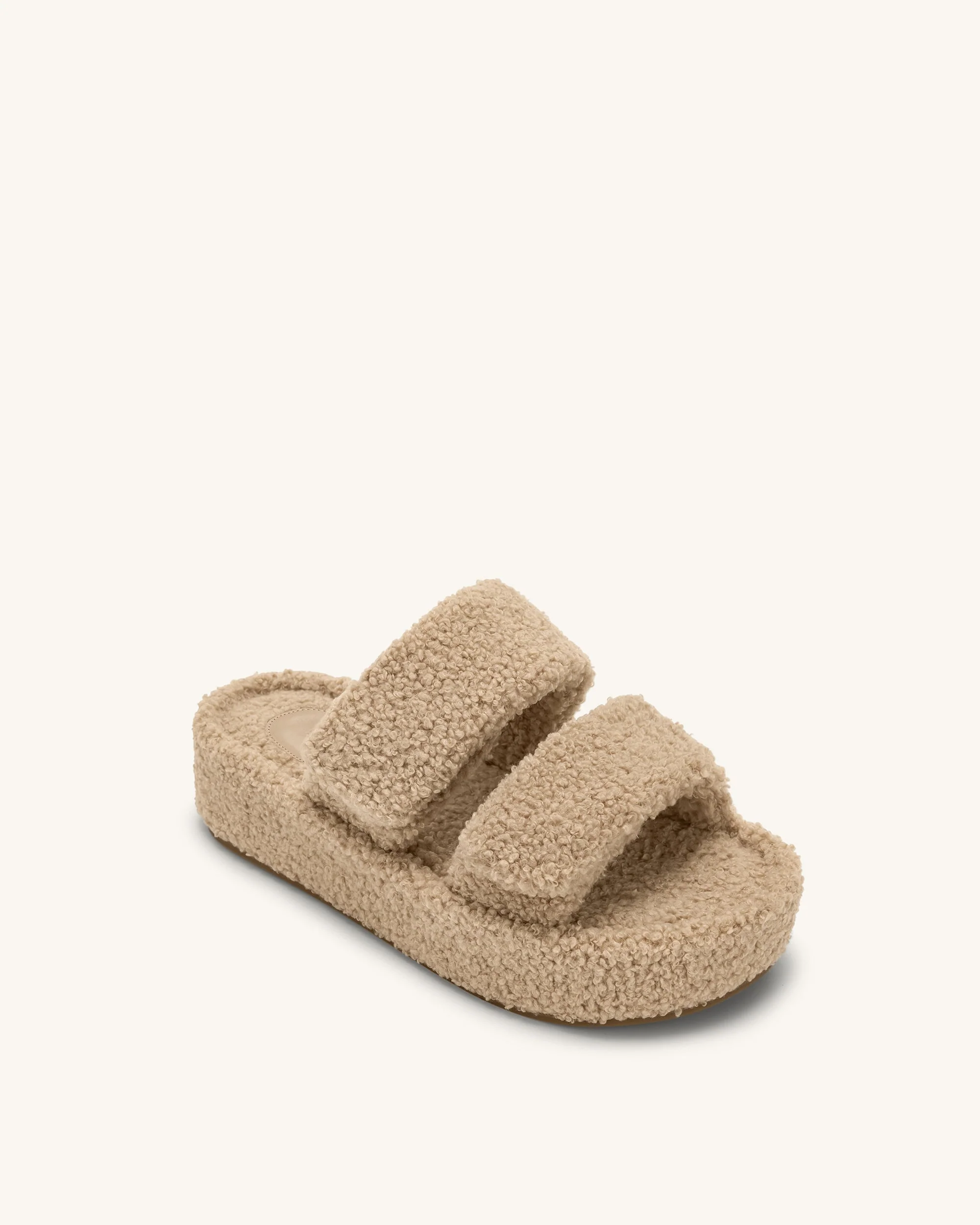 Lexi - Sandalo con Plateau in Ecopelliccia - Beige - Image 6