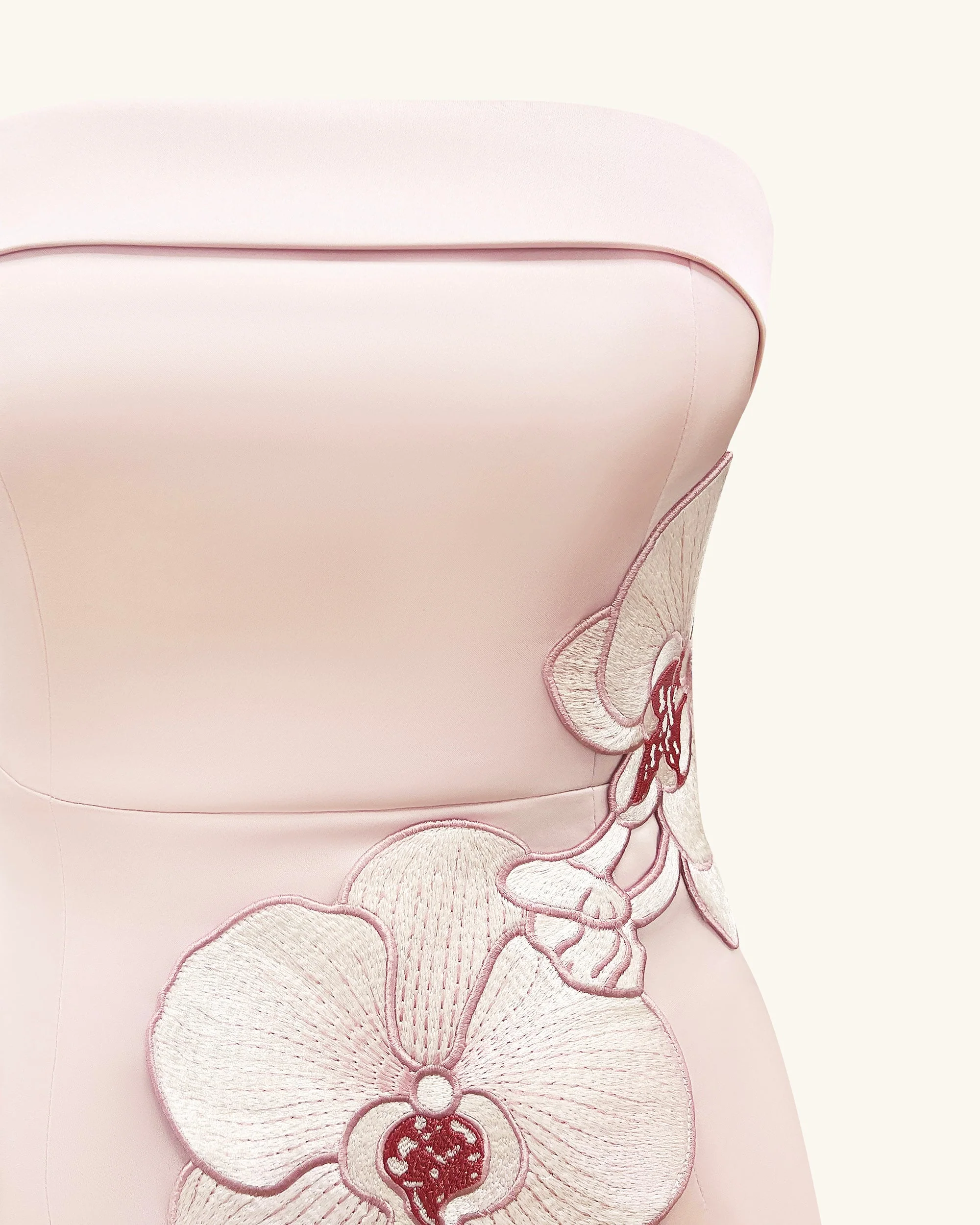 Abito Ricamato con Orchidee - Rosa - Image 5