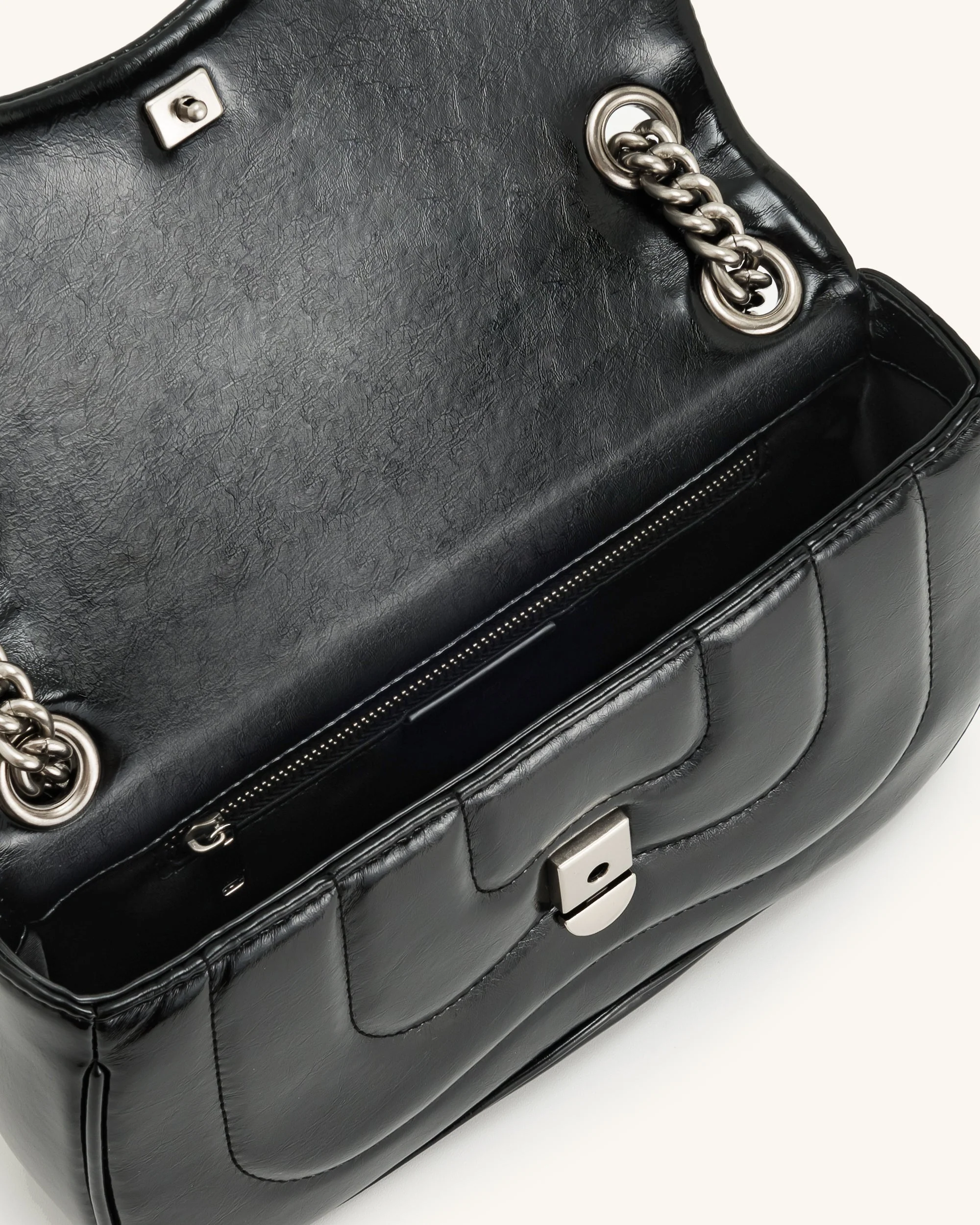 Tina Tracolla a Catena Trapuntata - Nero - Image 4