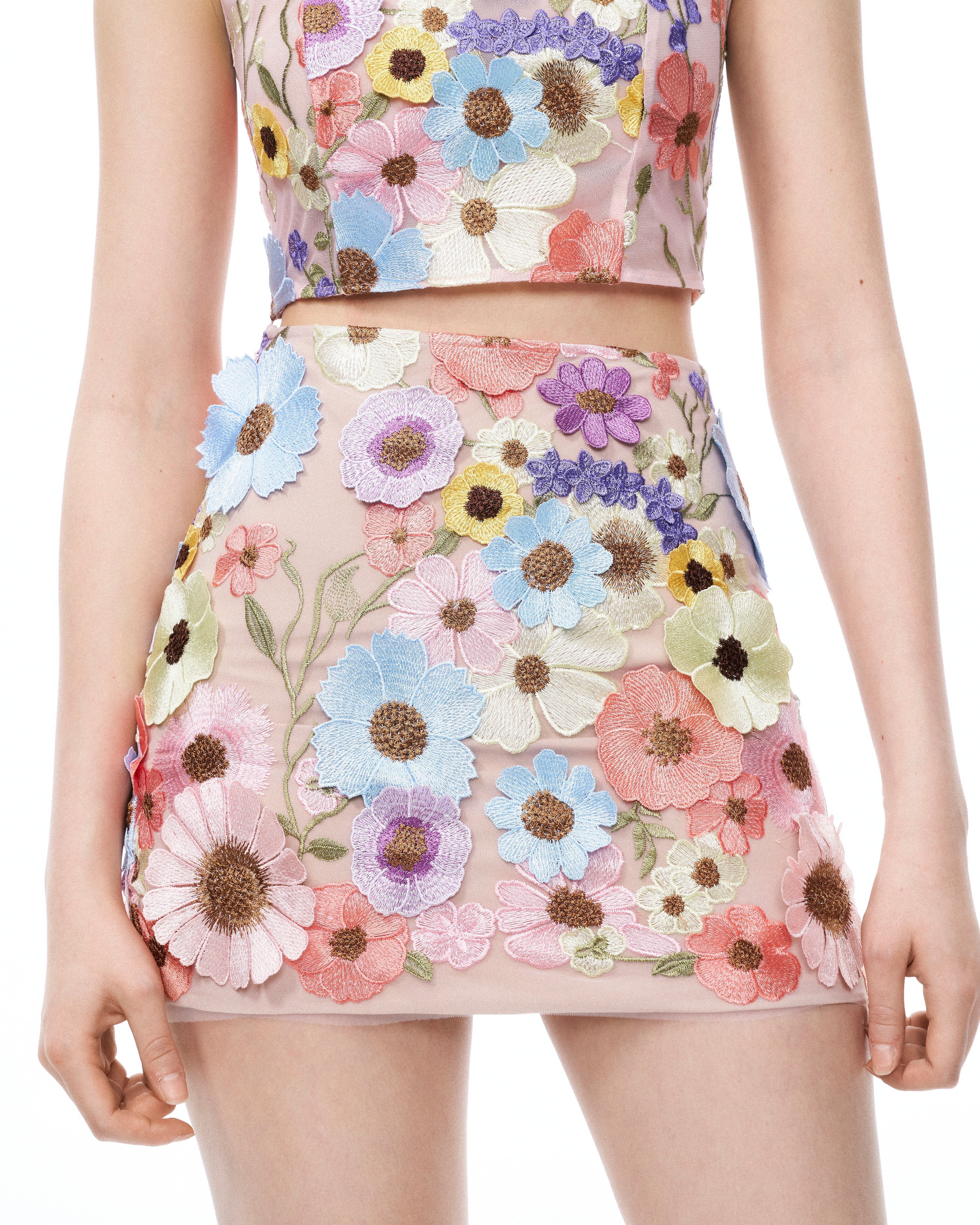 Valentino Completo con Ricami Floreali 3D - Multicolore Pastello - Image 7