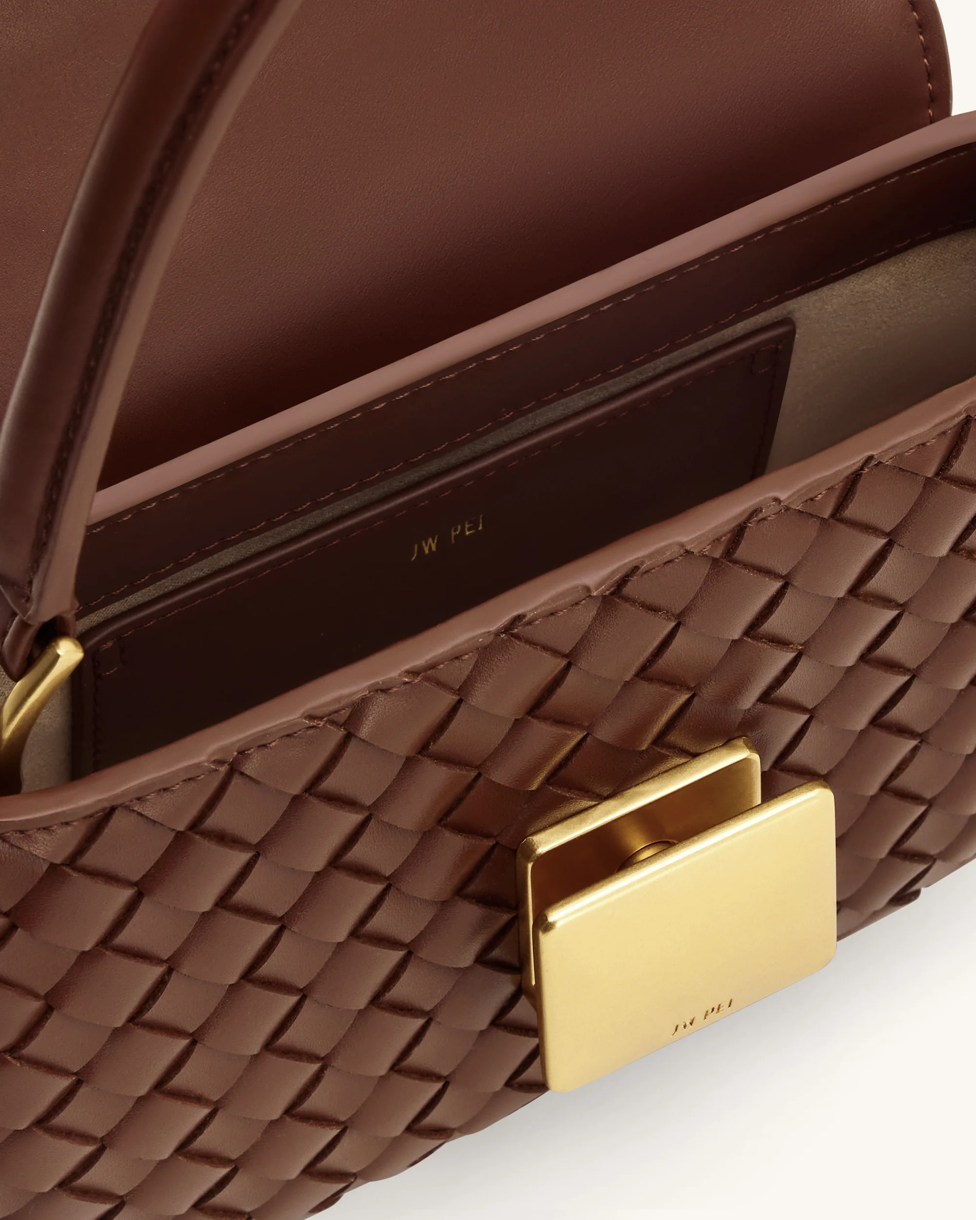 Zuri Borsa Tonda Intrecciata A Mano Con Manico Superiore - Marrone - Image 4